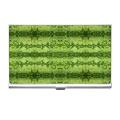 Watermelon Pattern, Fruit Skin In Green Colors Business Card Holder by Casemiro