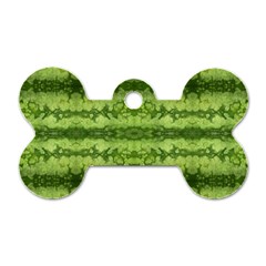 Watermelon Pattern, Fruit Skin In Green Colors Dog Tag Bone (one Side)