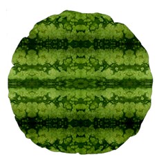 Watermelon Pattern, Fruit Skin In Green Colors Large 18  Premium Round Cushions by Casemiro