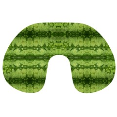 Watermelon Pattern, Fruit Skin In Green Colors Travel Neck Pillow by Casemiro