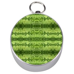 Watermelon Pattern, Fruit Skin In Green Colors Silver Compasses by Casemiro