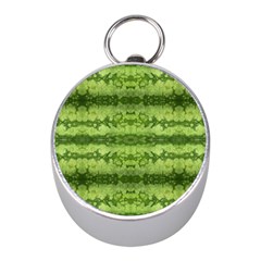 Watermelon Pattern, Fruit Skin In Green Colors Mini Silver Compasses by Casemiro