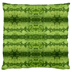 Watermelon Pattern, Fruit Skin In Green Colors Large Flano Cushion Case (one Side) by Casemiro