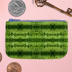 Watermelon Pattern, Fruit Skin In Green Colors Large Coin Purse by Casemiro