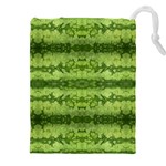 Watermelon pattern, fruit skin in green colors Drawstring Pouch (4XL) Front