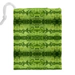 Watermelon pattern, fruit skin in green colors Drawstring Pouch (4XL) Back