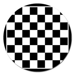 Chess Board Background Design Magnet 5  (round) by Vaneshart