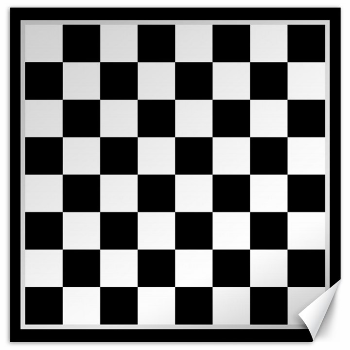 Chess board background design Canvas 12  x 12 