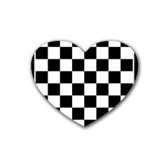 Chess Board Background Design Rubber Coaster (heart) 