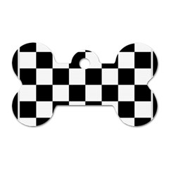 Chess Board Background Design Dog Tag Bone (one Side) by Vaneshart