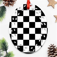 Chess Board Background Design Oval Filigree Ornament (two Sides) by Vaneshart