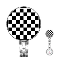 Chess Board Background Design Stainless Steel Nurses Watch by Vaneshart