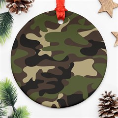 Texture Military Camouflage-repeats Seamless Army Green Hunting Ornament (round) by Vaneshart