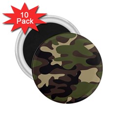 Texture Military Camouflage-repeats Seamless Army Green Hunting 2 25  Magnets (10 Pack)  by Vaneshart