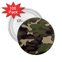 Texture Military Camouflage-repeats Seamless Army Green Hunting 2 25  Buttons (100 Pack)  by Vaneshart