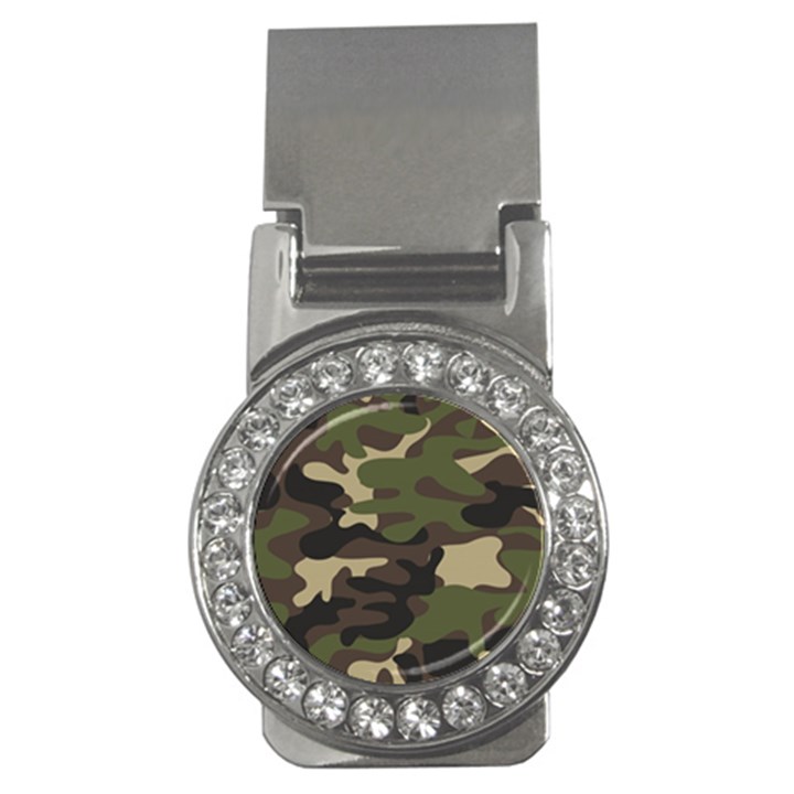 Texture military camouflage-repeats seamless army green hunting Money Clips (CZ) 