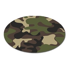 Texture Military Camouflage-repeats Seamless Army Green Hunting Oval Magnet by Vaneshart