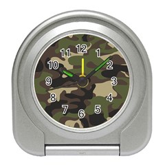 Texture Military Camouflage-repeats Seamless Army Green Hunting Travel Alarm Clock by Vaneshart