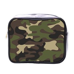 Texture Military Camouflage-repeats Seamless Army Green Hunting Mini Toiletries Bag (one Side) by Vaneshart