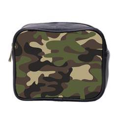 Texture Military Camouflage-repeats Seamless Army Green Hunting Mini Toiletries Bag (two Sides) by Vaneshart