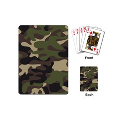 Texture Military Camouflage-repeats Seamless Army Green Hunting Playing Cards Single Design (mini) by Vaneshart