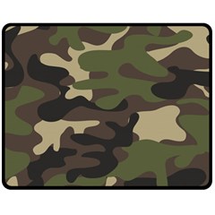 Texture Military Camouflage-repeats Seamless Army Green Hunting Double Sided Fleece Blanket (medium)  by Vaneshart