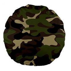 Texture Military Camouflage-repeats Seamless Army Green Hunting Large 18  Premium Flano Round Cushions by Vaneshart