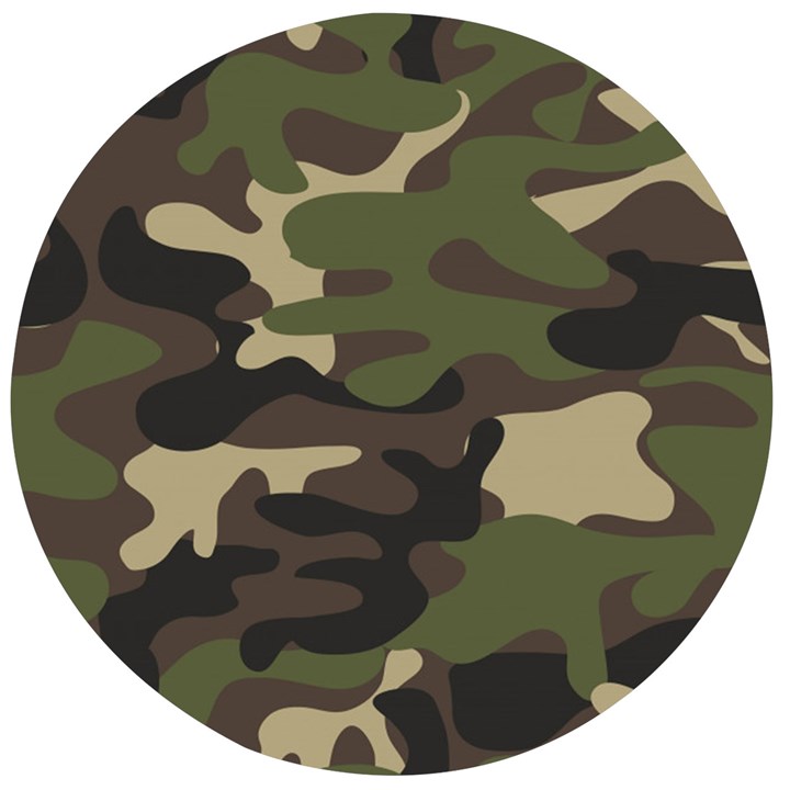 Texture military camouflage-repeats seamless army green hunting Wooden Bottle Opener (Round)