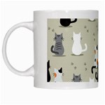 Cute cat seamless pattern White Mugs Left