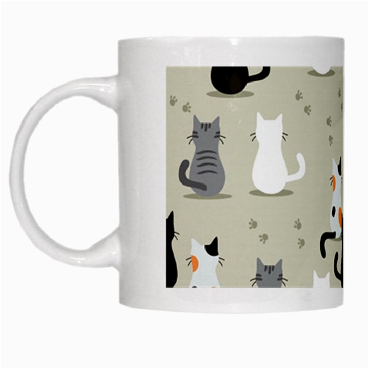 Cute cat seamless pattern White Mugs