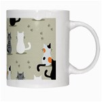 Cute cat seamless pattern White Mugs Right