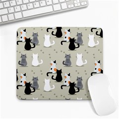 Cute Cat Seamless Pattern Large Mousepads by Vaneshart