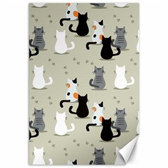 Cute Cat Seamless Pattern Canvas 12  X 18  by Vaneshart