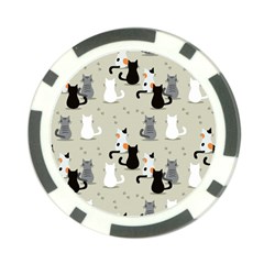 Cute Cat Seamless Pattern Poker Chip Card Guard by Vaneshart