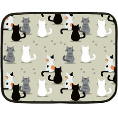 Cute Cat Seamless Pattern Fleece Blanket (mini) by Vaneshart