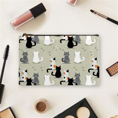 Cute Cat Seamless Pattern Cosmetic Bag (medium) by Vaneshart