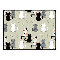 Cute Cat Seamless Pattern Fleece Blanket (small) by Vaneshart