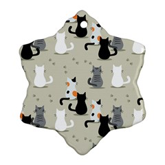 Cute Cat Seamless Pattern Ornament (snowflake)