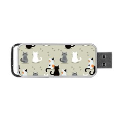 Cute Cat Seamless Pattern Portable Usb Flash (one Side) by Vaneshart