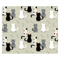 Cute Cat Seamless Pattern Double Sided Flano Blanket (small)  by Vaneshart