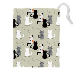 Cute Cat Seamless Pattern Drawstring Pouch (5xl)