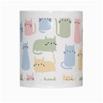 Cute cat colorful cartoon doodle seamless pattern White Mugs Center