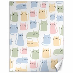 Cute Cat Colorful Cartoon Doodle Seamless Pattern Canvas 18  X 24  by Vaneshart