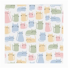 Cute Cat Colorful Cartoon Doodle Seamless Pattern Medium Glasses Cloth by Vaneshart