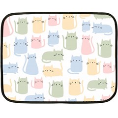 Cute Cat Colorful Cartoon Doodle Seamless Pattern Double Sided Fleece Blanket (mini)  by Vaneshart