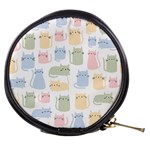 Cute cat colorful cartoon doodle seamless pattern Mini Makeup Bag Front