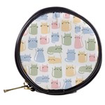 Cute cat colorful cartoon doodle seamless pattern Mini Makeup Bag Back