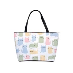 Cute Cat Colorful Cartoon Doodle Seamless Pattern Classic Shoulder Handbag