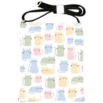 Cute cat colorful cartoon doodle seamless pattern Shoulder Sling Bag Front