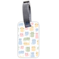 Cute Cat Colorful Cartoon Doodle Seamless Pattern Luggage Tag (two Sides) by Vaneshart